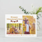 Fall Theme | Happy Thanksgiving-Foto Feiertagskarte (Stehend Vorderseite)