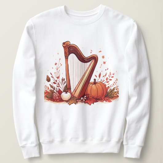 Fall Theme Harp Pumpkin Sweatshirt (Design vorne)