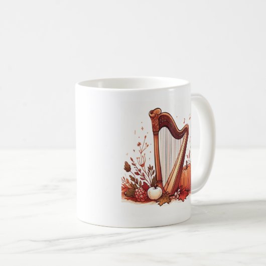 Fall Theme Harp Pumpkin Tasse (VorderseiteRechts)