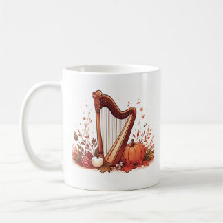 Fall Theme Harp Pumpkin Tasse