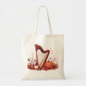 Fall Theme Harp Pumpkin Tote Bag Tragetasche (Vorne)
