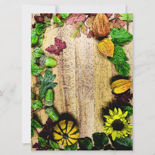 Fall Theme Hochzeit Einladung (Rückseite)