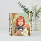 Fall Theme Holiday Card Feiertagskarte (Stehend Vorderseite)