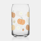 Fall Theme Pumpkin, Acorn, Daisy Muster kann Glass Dosenglas (Vorderseite)