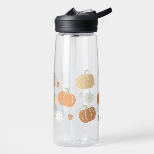 Fall Theme Pumpkin, Acorn, Daisy Pattern Trinkflasche