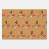 Fall Theme Wrapping Paper Flat Sheet Set 3 Geschenkpapier Set (Vorderseite 2)