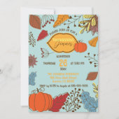 Fall-Themed Blätter Berries Pumpkin Erntedank Einladung (Vorderseite)