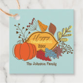 Fall-Themed Blätter Berries Pumpkin Erntedank Geschenkanhänger (Vorderseite)