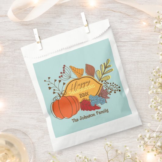 Fall-Themed Blätter Berries Pumpkin Erntedank Geschenktütchen (Ausgeschnitten)