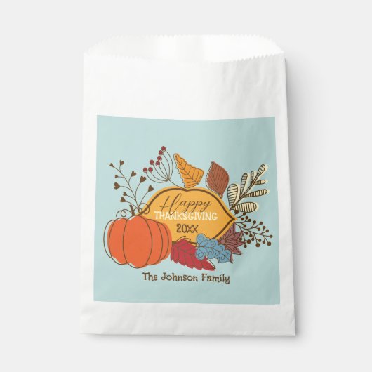 Fall-Themed Blätter Berries Pumpkin Erntedank Geschenktütchen (Vorderseite)