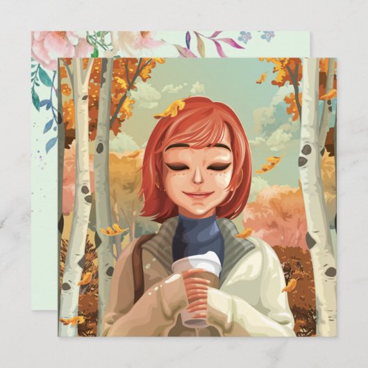 Fall Themed Feiertagskarte (Vorne/Hinten)