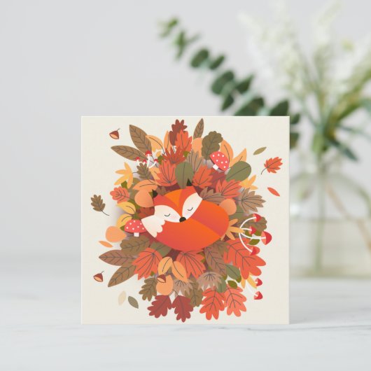 Fall Themed Feiertagskarte (Stehend Vorderseite)