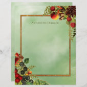 Fall Themed Floral Gerahmt Stationery (Vorne/Hinten)
