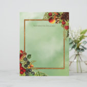 Fall Themed Floral Gerahmt Stationery (Stehend Vorderseite)