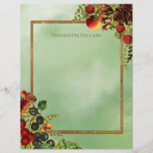 Fall Themed Floral Gerahmt Stationery
