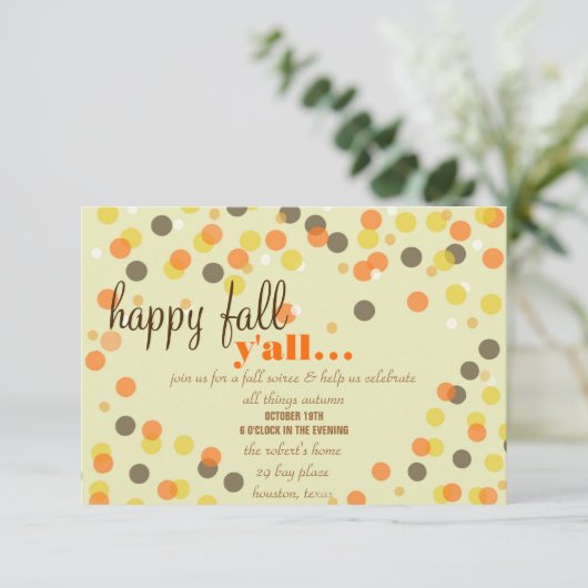 Fall Themed Party Einladung (Stehend Vorderseite)