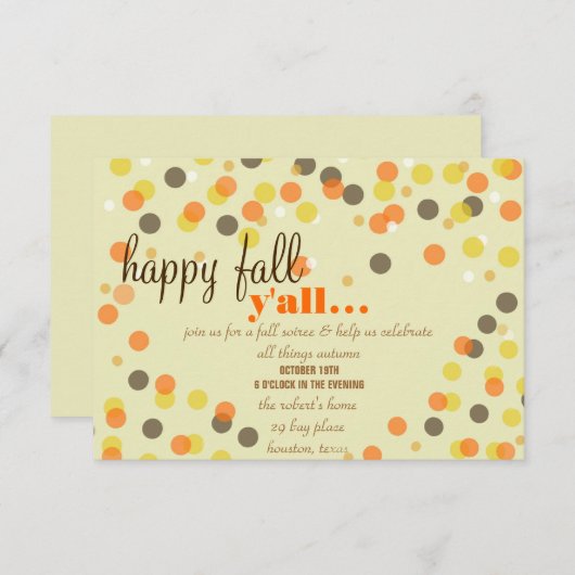 Fall Themed Party Einladung (Vorne/Hinten)