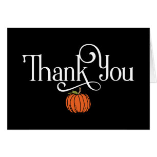 Fall Themed Vielen Dank mit Small Orange Pumpkin