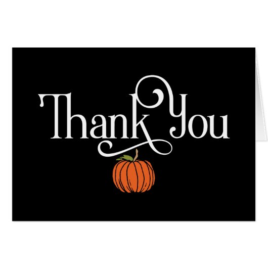 Fall Themed Vielen Dank mit Small Orange Pumpkin (Vorderseite (Horizontal))