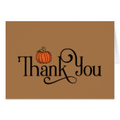 Fall Themed Vielen Dank Small Orange Pumpkin on Ta (Vorderseite (Horizontal))