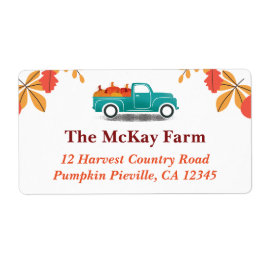 Fall Themed Vintag LKW-Rücksendeadresse