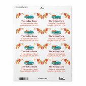 Fall Themed Vintag LKW-Rücksendeadresse (Vorne)