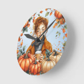 Fall themed Wall Clock Runde Wanduhr (Winkel)