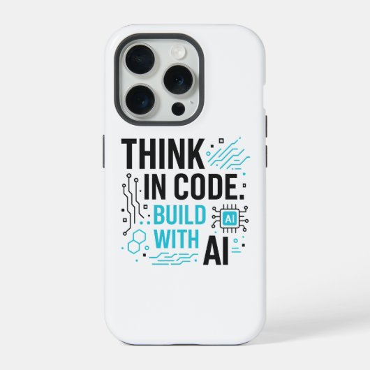Fall Think Code Build AI | Abdeckung des Tech Buil iPhone Hülle (Rückseite)