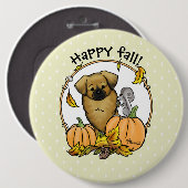 Fall Tibetischer Spaniel (braun) Dog Pumpkins Nied Button (Vorne & Hinten)