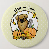 Fall Tibetischer Spaniel (braun) Dog Pumpkins Nied Button (Vorderseite)