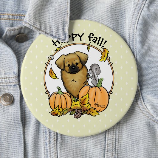 Fall Tibetischer Spaniel (braun) Dog Pumpkins Nied Button (Beispiel)