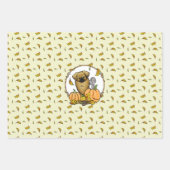 Fall Tibetischer Spaniel (braun) Dog Pumpkins Nied Geschenkpapier Set (Vorderseite)