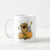 Fall Tibetischer Spaniel (braun) Dog Pumpkins Nied Kaffeetasse (Links)