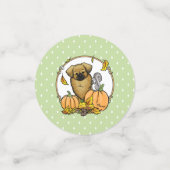 Fall Tibetischer Spaniel (braun) Dog Pumpkins Nied Konfetti (Klein Vorderseite)