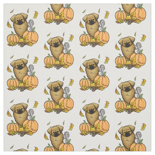 Fall Tibetischer Spaniel (braun) Dog Pumpkins Nied Stoff (Muster)