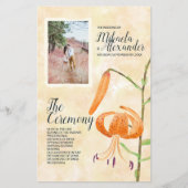 Fall Tiger Lilies Hochzeitsprogramm (Vorderseite)