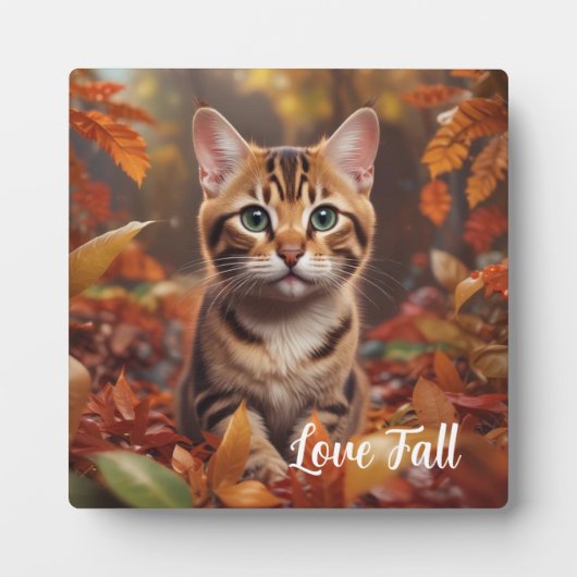 Fall Time Cat Fotoplatte (Vorderseite)