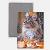 Fall Time Cat Magnet (Vorderseite/Rückseite)