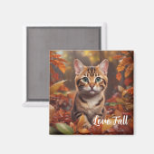 Fall Time Cat Magnet (Vorderseite/Rückseite)