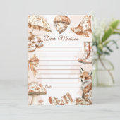 Fall Toile De Jouy Kapsel - Hinweis-Karte Einladung (Stehend Vorderseite)