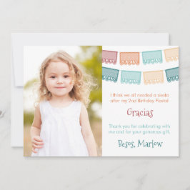 Fall Tones Papel Picado Mexican Fiesta Picture Dankeskarte