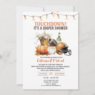 Fall Touchdown es ist ein Windeln Baby Dusche Beer Einladung
