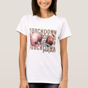 FALL TOUCHDOWN FALL PINK HELMET UND FUSSBALL T-Shirt
