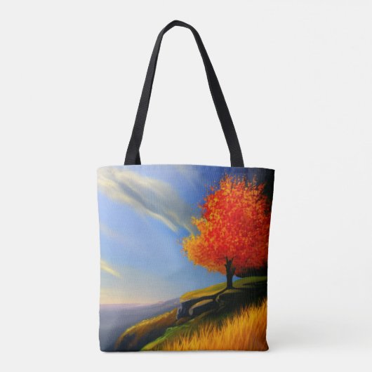 Fall Tree by Ocean Tote Bag Tasche (Rückseite)