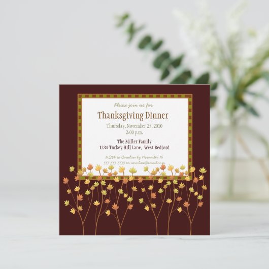 Fall Tree Erntedank Einladung (Stehend Vorderseite)