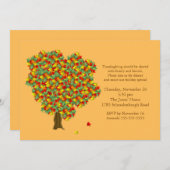 Fall Tree Erntedank Einladung (Vorne/Hinten)