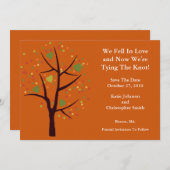 Fall Tree Fell in Liebe Ankündigung Datum freihalt (Vorne/Hinten)