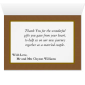 Fall Tree Hochzeit geklappt Dankeschön Karte (Innenansicht Horizontal (Unten))