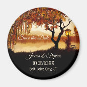 Fall Tree Lake View Speichern Sie das Date Magnet (Vorne)