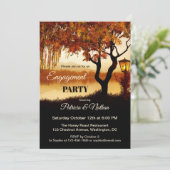 Fall Tree Lake View Verlobung Einladung (Stehend Vorderseite)